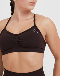 Effortless Strappy Bralette with White Logo | 70% Cocoa