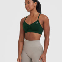 Effortless Strappy Bralette with White Logo | Evergreen