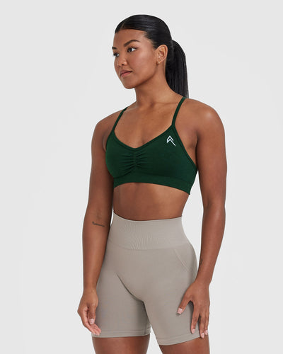 Effortless Strappy Bralette with White Logo | Evergreen
