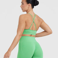 Effortless Strappy Bralette with White Logo | Jade