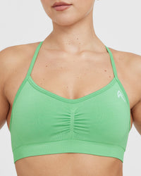 Effortless Strappy Bralette with White Logo | Jade