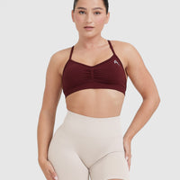 Effortless Strappy Bralette with White Logo | Rosewood