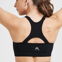 Effortless Seamless High Neck Bralette | Black