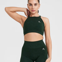 Effortless Seamless High Neck Bralette | Evergreen