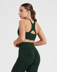 Effortless Seamless High Neck Bralette with White Logo | Evergreen