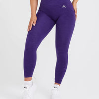 Effortless Seamless Leggings with White Logo | Amethyst