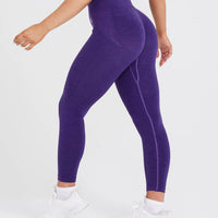 Effortless Seamless Leggings with White Logo | Amethyst