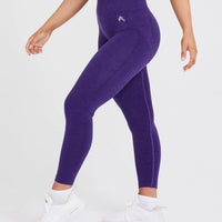 Effortless Seamless Leggings with White Logo | Amethyst