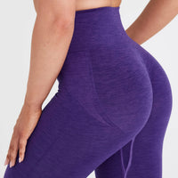 Effortless Seamless Leggings with White Logo | Amethyst