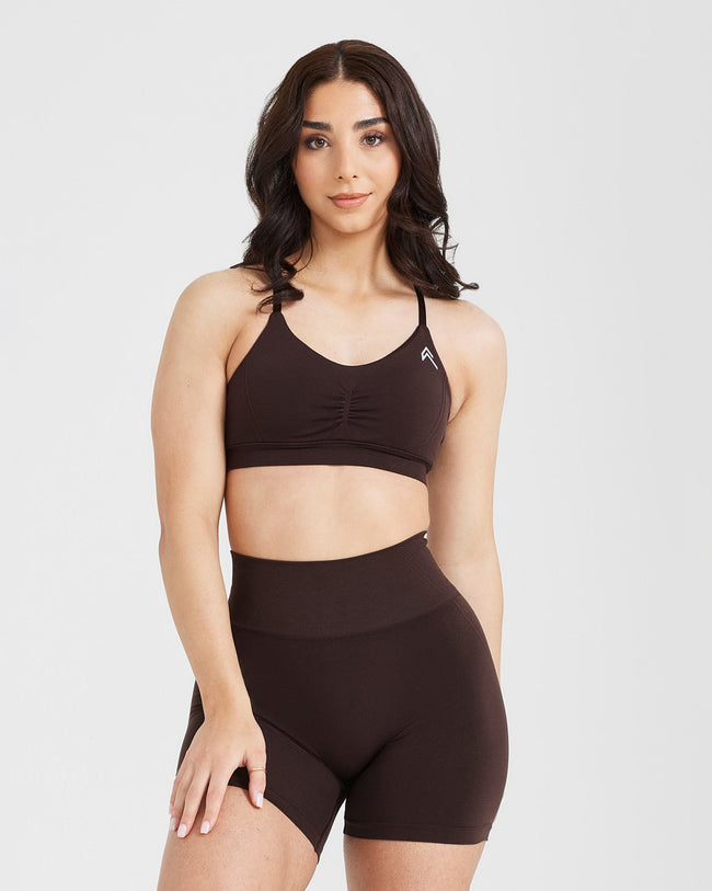 Effortless Micro Bralette with White Logo | 70% Cocoa