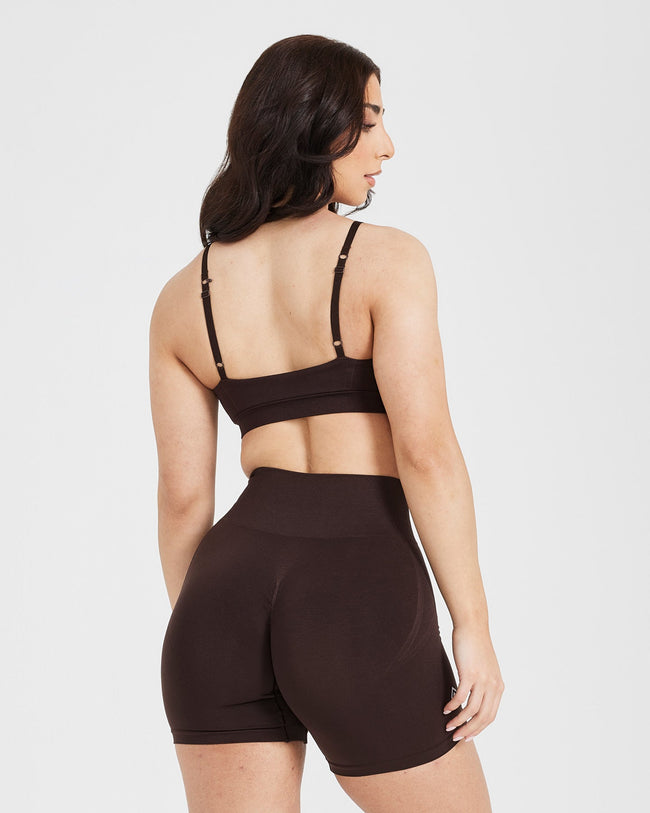 Effortless Micro Bralette with White Logo | 70% Cocoa