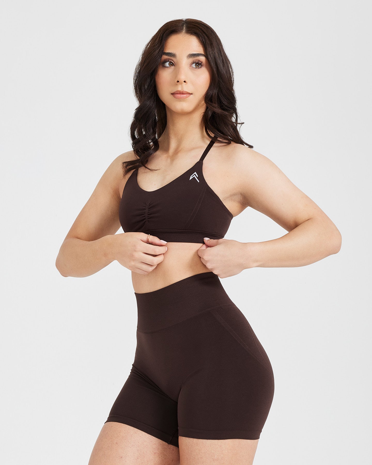 Effortless Micro Bralette with White Logo | 70% Cocoa