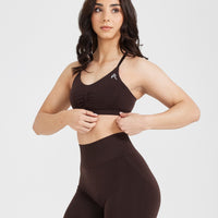 Effortless Micro Bralette with White Logo | 70% Cocoa