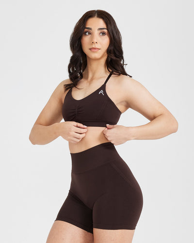 Effortless Micro Bralette with White Logo | 70% Cocoa