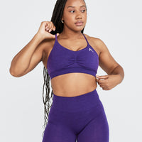 Effortless Micro Bralette with White Logo | Amethyst