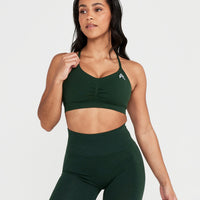 Effortless Micro Bralette with White Logo | Evergreen