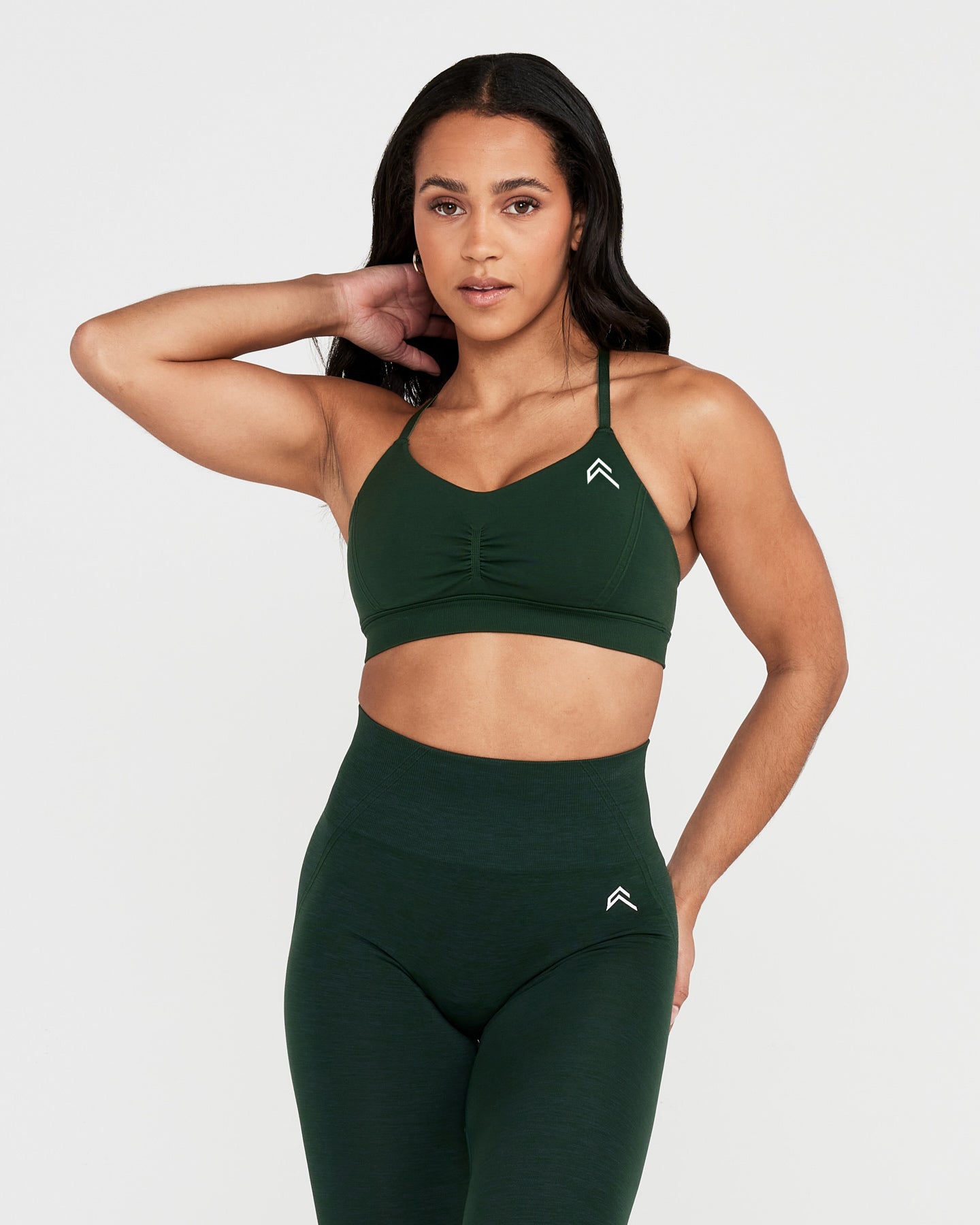 Effortless Micro Bralette with White Logo | Evergreen