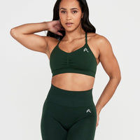 Effortless Micro Bralette with White Logo | Evergreen