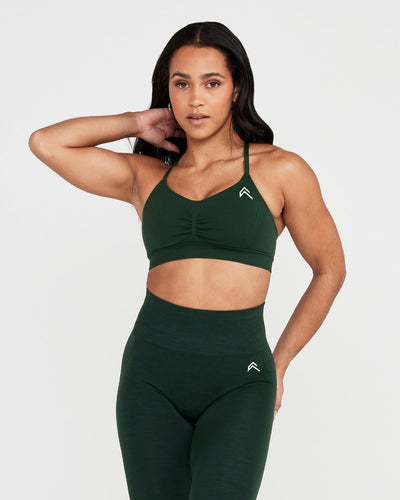 Effortless Micro Bralette with White Logo | Evergreen