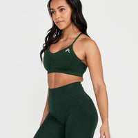 Effortless Micro Bralette with White Logo | Evergreen