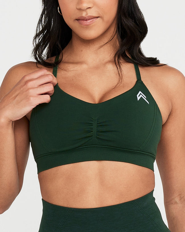 Effortless Micro Bralette with White Logo | Evergreen