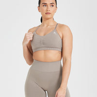 Effortless Micro Bralette with White Logo | Minky