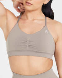 Effortless Micro Bralette with White Logo | Minky