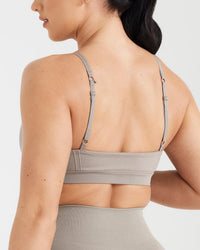 Effortless Micro Bralette with White Logo | Minky