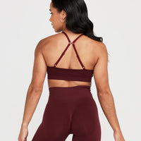 Effortless Micro Bralette with White Logo | Rosewood