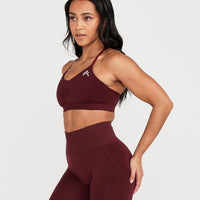 Effortless Micro Bralette with White Logo | Rosewood