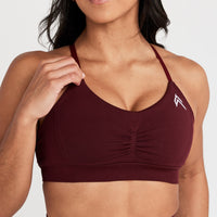 Effortless Micro Bralette with White Logo | Rosewood