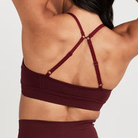 Effortless Micro Bralette with White Logo | Rosewood