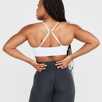 Effortless Micro Bralette with White Logo | White