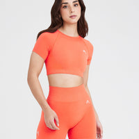 Effortless Seamless Short Sleeve Crop Top | Peach Blossom