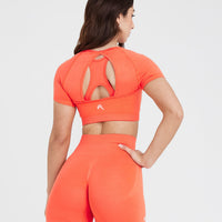 Effortless Seamless Short Sleeve Crop Top | Peach Blossom