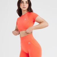 Effortless Seamless Short Sleeve Crop Top | Peach Blossom