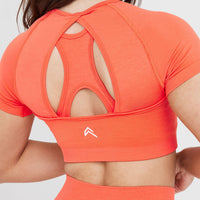 Effortless Seamless Short Sleeve Crop Top | Peach Blossom