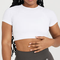 Effortless Seamless Short Sleeve Crop Top | White