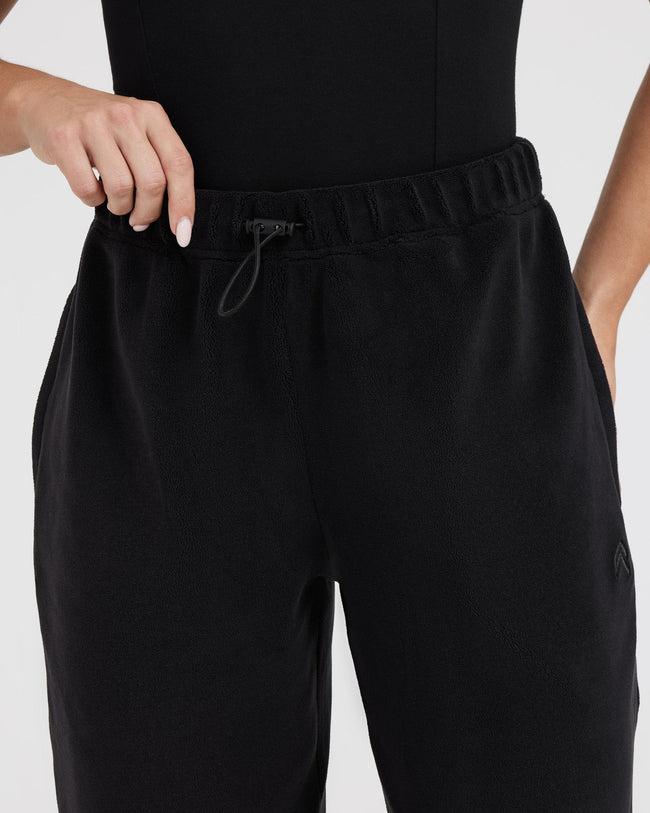 Fleece Oversized Joggers | Black