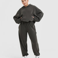 Fleece Oversized Joggers | Deep Taupe