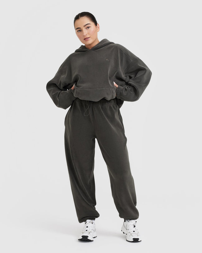 Fleece Oversized Joggers | Deep Taupe