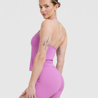 Go To High Neck Loose Crop Vest | Orchid Purple