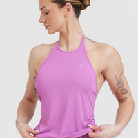 Go To High Neck Loose Crop Vest | Orchid Purple