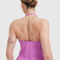 Go To High Neck Loose Crop Vest | Orchid Purple