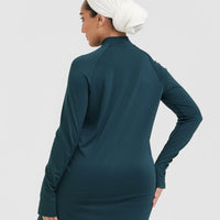 Go To Seamless Loose Long Sleeve Longline Top | Oil Blue