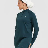 Go To Seamless Loose Long Sleeve Longline Top | Oil Blue