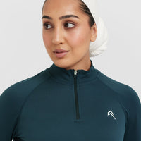 Go To Seamless Loose Long Sleeve Longline Top | Oil Blue