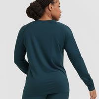 Go To Seamless Loose Long Sleeve Top | Oil Blue