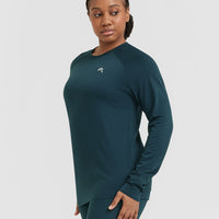 Go To Seamless Loose Long Sleeve Top | Oil Blue