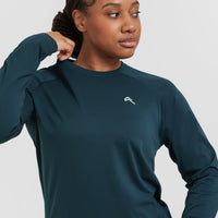 Go To Seamless Loose Long Sleeve Top | Oil Blue